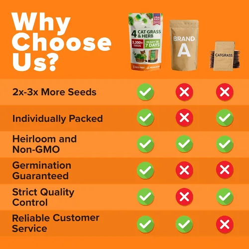 Miniatura 5 de Home Grown 3200+ Recambio de hierba para gatos de interior – Semillas de hierba gatera, avena y alfalfa cultivadas en Estados Unidos sin OMG