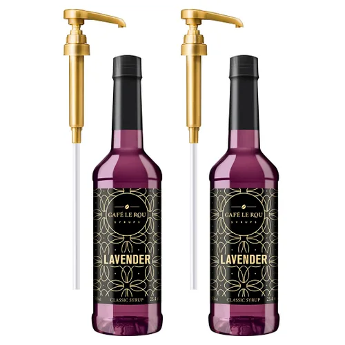 Miniatura 22 de Café Le Rou Jarabe de café variado, paquete de 5, 25.4 onzas, vainilla, vainilla francesa, caramelo, caramelo salado, jarabe saborizante de café