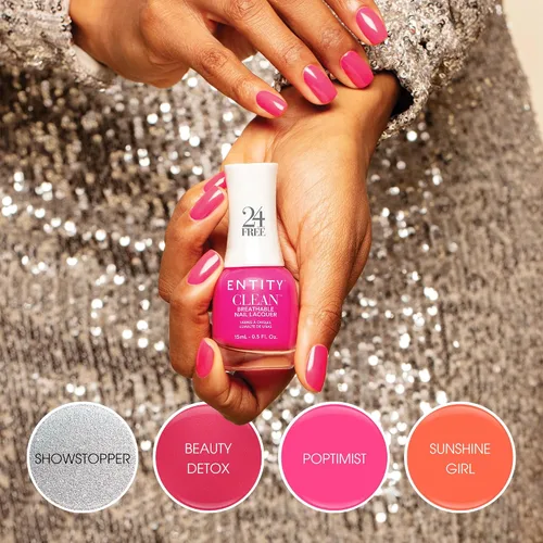 Miniatura 2 de Entity Juego de esmalte de uñas limpio, paquete de 6 esmaltes de uñas combinado con capa superior y base, juego libre de crueldad animal y vegano