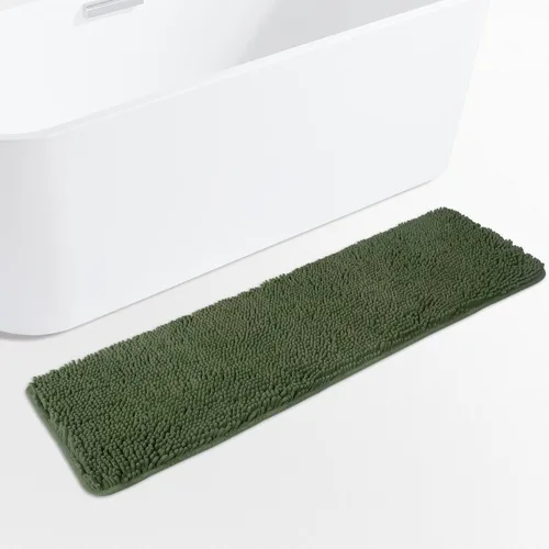Miniatura 62 de Yeaban Alfombra de pasillo de baño de 24 x 72 pulgadas, antideslizante, alfombra de baño larga de felpilla gruesa, absorbente y lavable, alfombra