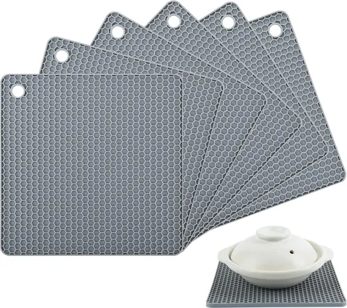 Miniatura 11 de Salvamanteles de silicona para ollas, salvamanteles para ollas y sartenes calientes, salvamanteles multiusos resistentes al calor para platos