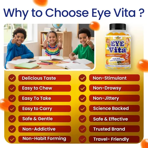 Miniatura 9 de Vitaminas para los ojos para niños, gomitas de salud ocular para niños y adolescentes, gomitas de luteína de 12 mg con zeaxantina, 30 gomitas