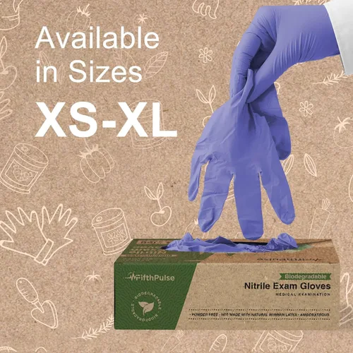 Miniatura 6 de FifthPulse Guantes de nitrilo desechables biodegradables, 150 unidades, guantes de cocina ecológicos seguros para alimentos, guantes sin polvo