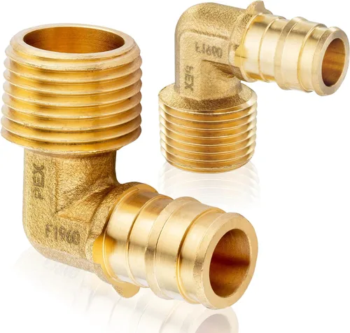 Miniatura 13 de Paquete de 2 accesorios HeSun PEX-A, codo de expansión de rosca NPT macho de 3/4 pulgadas PEX-A x 3/4 pulgadas, ASTM F1960098-2)