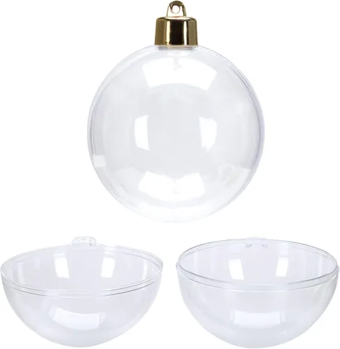 Adornos de bolas rellenables de plástico acrílico transparente de 30 unidades para decoración de fiesta de boda de Navidad, 2.76 pulgadas (2.756 in,
