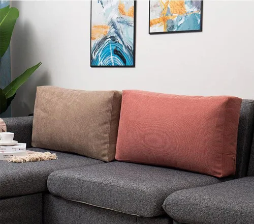 Miniatura 8 de YURRO Cojín grande rectangular de soporte lumbar, almohada de lectura suave para sofá y cama, almohada de respaldo desmontable con cremallera oculta