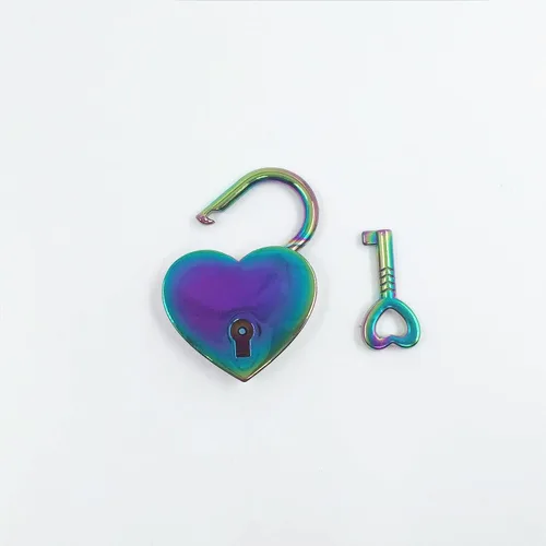 Miniatura 5 de Collar de candado de corazón hecho a mano para mujer, con llave, estilo gótico, punk, con letras de terciopelo y llavero de cuero