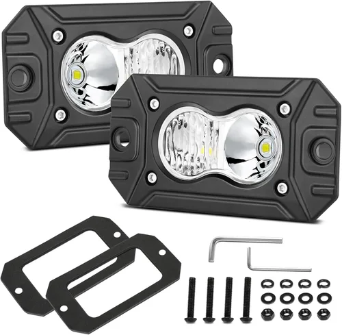 Miniatura 23 de Cápsulas LED ámbar, 2 unidades de luz de conducción de 40 W y 3 pulgadas, luz antiniebla ámbar, impermeable, para parachoques todoterreno, cubo