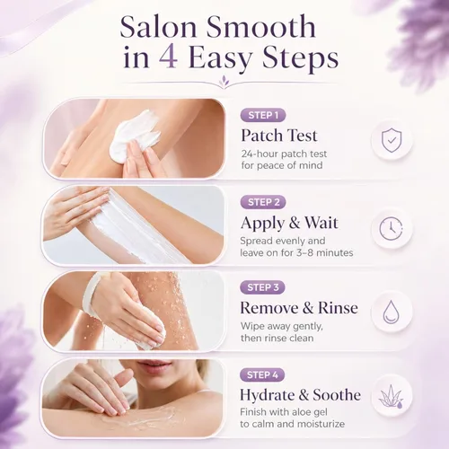 Miniatura 8 de Crema depilatoria corporal para mujeres con gel de aloe para piel sensible, crema depilatoria sin dolor de 5 minutos para brazos, axilas, piernas