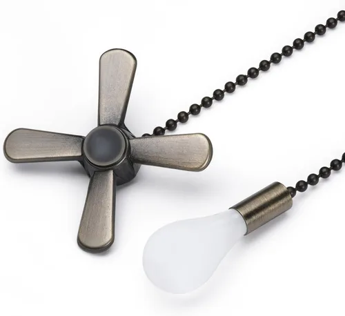 Miniatura 4 de SmoTecQ Extensor de cadena de ventilador de techo ultra largo, integrado con bombilla decorativa de vidrio esmerilado y cable de ventilador