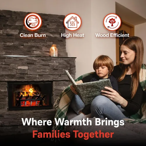 Miniatura 4 de Grate Wall of Fire Rejilla para chimenea modelo S-5 de alta eficiencia sin humo, 21 pulgadas de ancho, 12 pulgadas de alto, 11 pulgadas