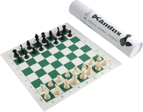 Miniatura 9 de Andux Juego de Ajedrez Piezas de Ajedrez y Tablero Rollable QPXQ-01 (Negro, 13.8x13.8 in)