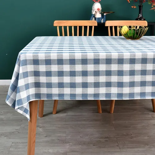 Miniatura 29 de Mantel de Algodón Resistente para Mesa Cuadrada Estilo Granja Vintage Mantel Lavable Cobertura de Mesa Rústica (Gris, 52''x52'')