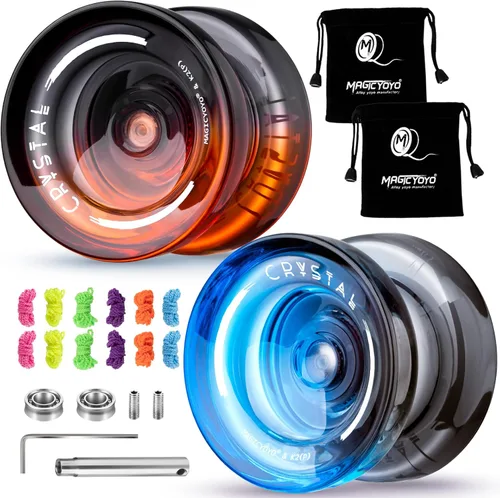 Miniatura 10 de MAGICYOYO K2 Yoyo Cristal Negro Profesional, Yoyo Sensible para Niños Principiantes con Rodamiento Extra No Sensible Yo Yo, Yoyo Pro de Plástico