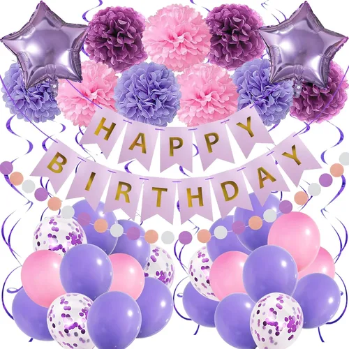 Miniatura 9 de Decoraciones de cumpleaños negro y rojo – Cartel de feliz cumpleaños para niños, niñas, hombres y mujeres, suministros de fiesta