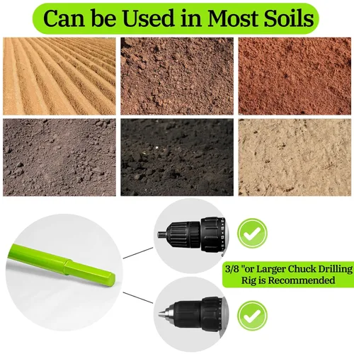 Miniatura 5 de Broca desmontable de 34 x 3 para jardín, broca en espiral para plantar bulbos y plantas en maceta, sin necesidad de agacharse, broca para plantas