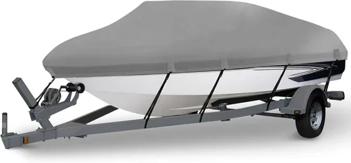 Miniatura 14 de Cubierta para Barco Impermeable de PU 1200D Resistente, 16'- 18.5' Lona de Poliéster de Grado Marino Remolcable, Se Adapta a Casco en V de 16-18.5