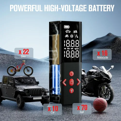 Miniatura 4 de GOOLOO Inflador de neumáticos AP150 Compresor de aire portátil, bomba de aire inalámbrica 2 veces más rápida de 150 PSI para neumáticos de automóvil