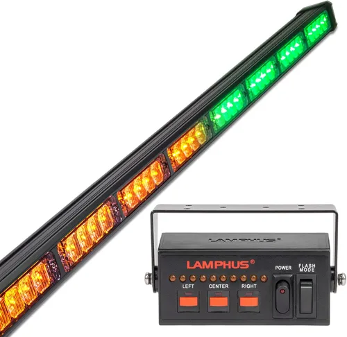 Miniatura 43 de LAMPHUS SolarBlast SBLS104 barra de luces LED de alerta de emergencia e indicación de tránsito, 47 pulgadas, 40 W - ÁMBAR AZUL, ámbar / blanco