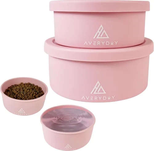 Miniatura 8 de AVERYDAY Cuencos de viaje para perros de 30 onzas con tapas, cuencos portátiles 2 en 1 para alimentos y agua, cuenco de agua y comida para perros