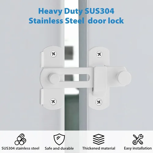 Miniatura 3 de Alise Cerradura de puerta abatible de 4 pulgadas, cerradura de puerta de seguridad para valla de madera de granero, puertas francesas correderas
