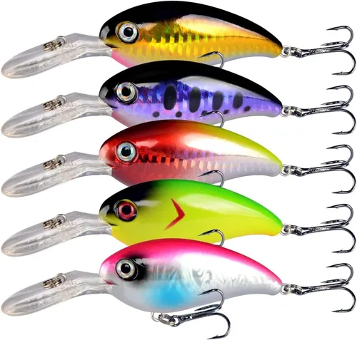 Miniatura 4 de LINGYUE Kit de señuelos de pesca de lubina, cebos duros de agua superior, cebos de pececillos, señuelo VIB, cebo de natación para lucioperca de agua