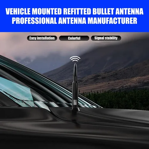 Miniatura 5 de gunhunt 1 PC Diseño de Bandera Americana Antena para Coche y Camión, Antena de Bala para Coche y Camión, Diseño Antirrobo Mejora la Señal Reemplazo