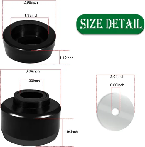 Miniatura 5 de Kit de bujes de montaje de carrocería y cabina para Chevy Silverado y Sierra 1500/2500 2WD/4WD 1999-2014 Soportes de carrocería y cabina de Negro
