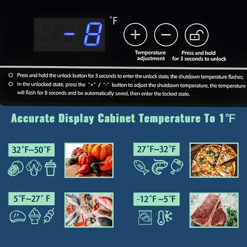 Miniatura 3 de Congelador de cofre profundo con 2 cestas extraíbles, mini congeladores pequeños con termostato electrónico (bajo a -12 ℉) y tapa que se mantiene