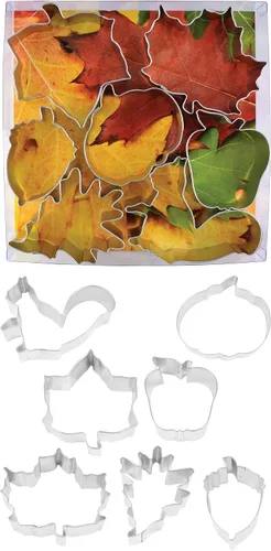 Miniatura 2 de R&M International Cortadores de galletas de hojas de otoño, ardilla, calabaza, bellota, manzana, hiedra, roble, hoja de arce, juego de 7 piezas