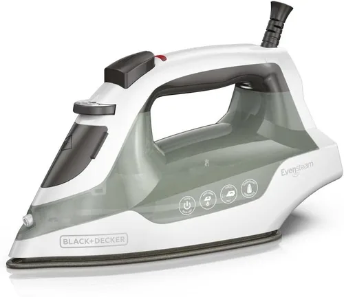 Miniatura 10 de BLACK+DECKER Easy Steam - Plancha compacta IR06V, cable de doble posición, suela antiadherente TrueGlide, vapor vertical, SmartSteam