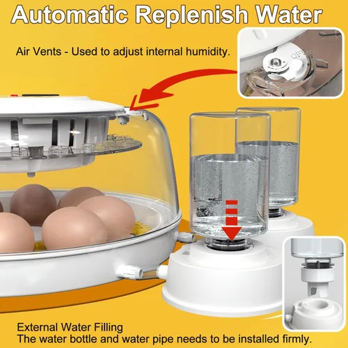 Miniatura 5 de 18 incubadoras de huevos para incubar huevos, volteador automático de huevos y probador de velas de huevos, vista de 360 grados, incubadora