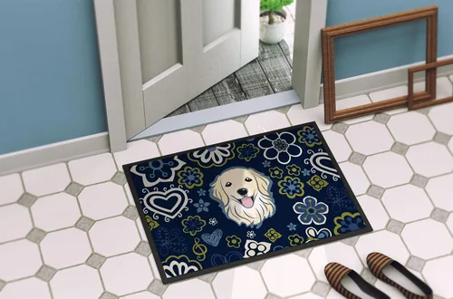Miniatura 4 de Caroline's Treasures BB5056MAT - Felpudo de 18 x 27 pulgadas, diseño de flores azules, para interiores y exteriores, para entrada, antideslizante