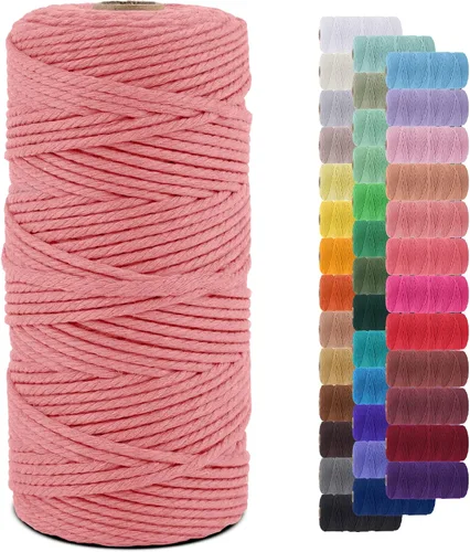 Miniatura 77 de Cuerda de macramé de 0.079 in para 219 yardas, cuerda de algodón natural para manualidades, hilo de cuerda de macramé de colores para colgar