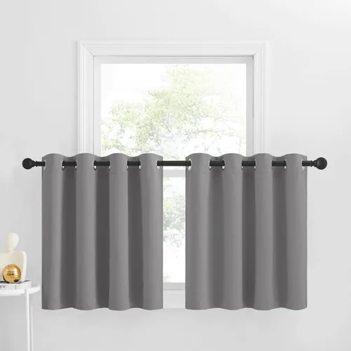 Miniatura 26 de NICETOWN Cortinas opacas de cocina para ventana sobre el fregadero, aislamiento térmico, decoración del hogar, pequeños niveles opacos con ojales
