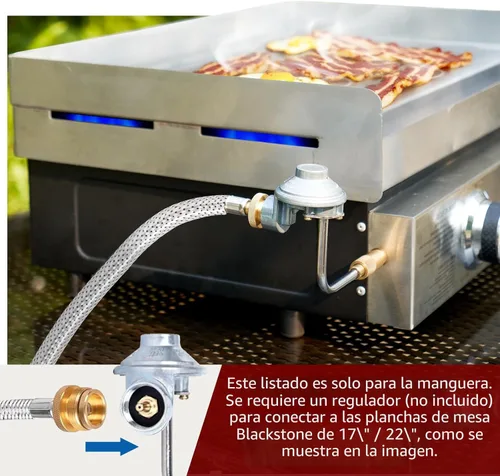 Miniatura 4 de SHINESTAR Adaptador de manguera de propano y manguera trenzada de 5 pies para estufas Coleman, plancha de mesa Blackstone de 17 pulgadas y 22