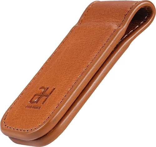 Miniatura 17 de Soporte magnético delgado para tarjetas de visita de cuero genuino para hombres, Negro -, Slim