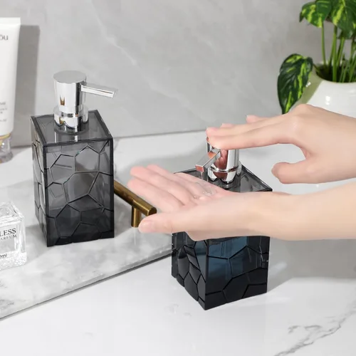 Miniatura 3 de Dispensador de Jabón de Manos, Botellas de Bomba Líquida de Plástico Acrílico Transparente Recargables Dispensador de Loción para Decoración de Baño