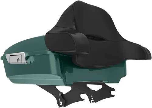 Miniatura 244 de King Tour Pack para Harley Alpine Green, cierre de paquete turístico, portaequipajes superior, soporte de montaje negro, placa de metal para Harley