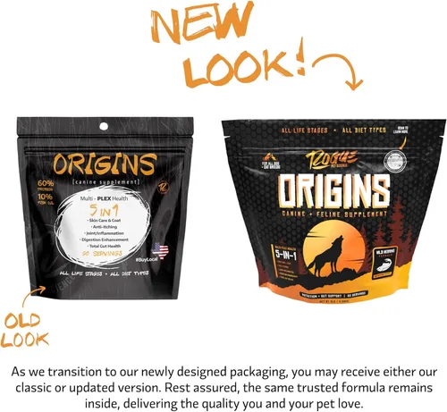 Miniatura 2 de ROGUE PET SCIENCE Origins suplemento para perros 5 en 1 - Aderezo de comida en polvo con aceite de pescado omega 3 natural - Apoya la digestión