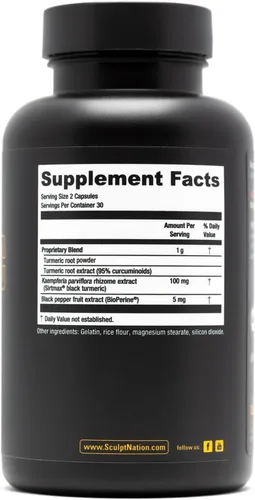 Miniatura 7 de Sculpt Nation by V Shred Potente suplemento de cúrcuma, curcumina de cúrcuma con pimienta negra e ingredientes patentados para la salud