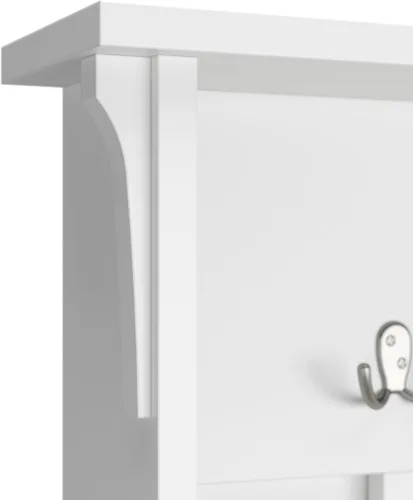 Miniatura 8 de Bush Furniture Salinas Hall Árbol con banco de almacenamiento de zapatos, blanco puro y gris Shiplap Shiplap Gris/Blanco Puro