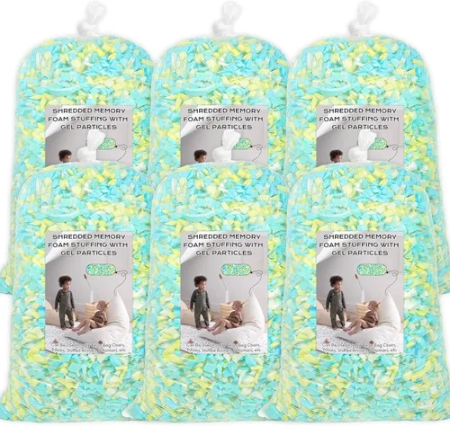 Miniatura 29 de Relleno de saco de frijoles Garifon, 9.1 kg de relleno de espuma viscoelástica triturada, relleno para silla de saco de frijoles, relleno de saco