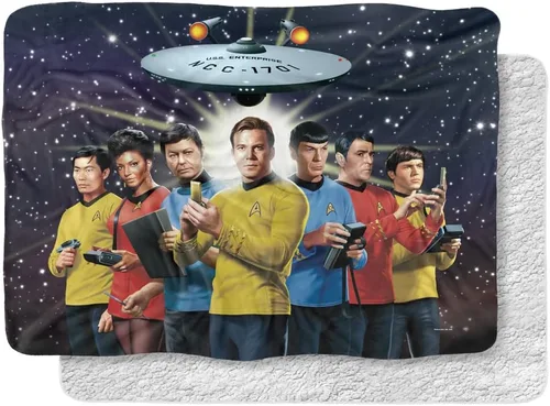 Miniatura 8 de Star Trek - Manta de 50 x 60 pulgadas, manta de sherpa de tacto sedoso de Among The Stars, manta supersuave