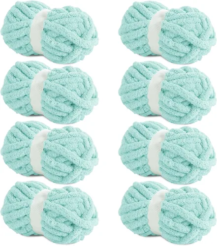 Miniatura 58 de HOMBYS Hilo de Chenille Grueso Carbón para Crochet, Hilo Grueso Espeso y Esponjoso para Tejer, Hilo Súper Grueso para Tejer Mantas a Mano, Hilo