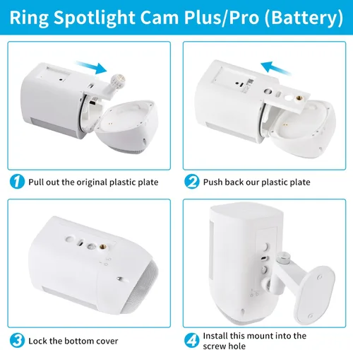 Miniatura 6 de Soporte de anillo para cámara de emergencia, ángulo ajustable para interior/exterior para anillo de foco con cable, anillo de foco de batería