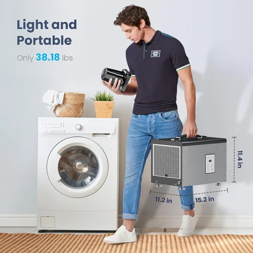 Miniatura 7 de Deshumidificador BaseAire para Espacios de Arrastre con Bomba, Deshumidificadores Compactos para Uso Comercial, Sótano y Daños por Agua con Manguera