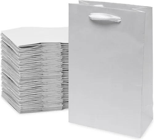 Prime Line Packaging Bolsas de Regalo de Papel Kraft, Mini Bolsas de Regalo de Papel con Asas para Baby Showers, Bautizo, Bodas, Fiestas, Recuerdos