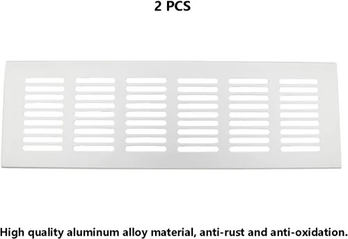 Miniatura 4 de 2 PCS Rejilla de Ventilación, TTZEZE Rejilla de Ventilación de Aleación de Aluminio Resistente Rectangular de Metal con Listones Cubierta