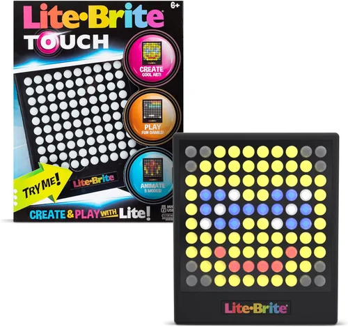 Lite-Brite Touch - Crea, Juega y Anima - Juguete Portátil de Aprendizaje Sensorial STEM Iluminado, Juguete Creativo STEM de Arte para Niñas, Niños,